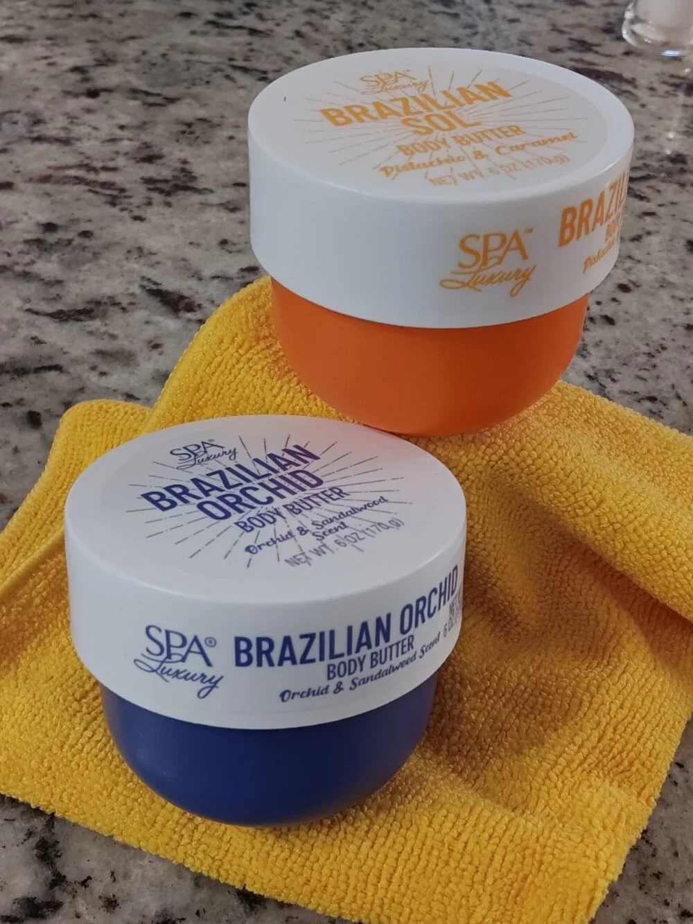 Body Butter 2 Pack Spa Luxury Brazilian Sol and Brazilian Orchid 6oz ea.